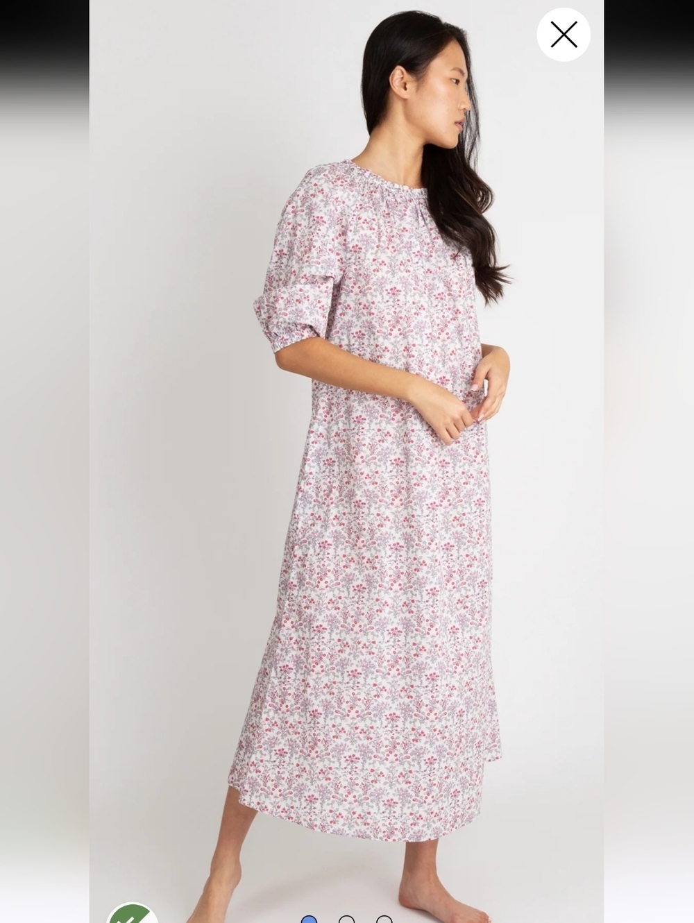 ANN MASHBURN Pink Floral Maxi Dress Lucy NightdressPink/White Devon Dance Liber